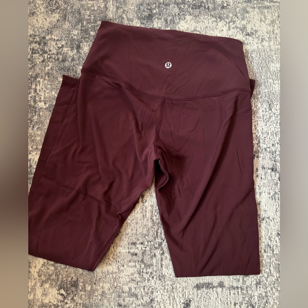 EUC. Lululemon align leggings, size 8, regular length red/purple.